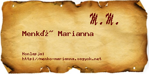 Menkó Marianna névjegykártya